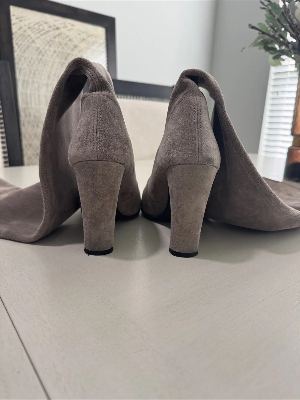 Stuart Weitzman Gray Suede Over-the-Knee Boots
